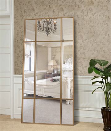 Groß Standspiegel mit Gold Metallrahmen - 180x90 cm
